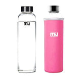 MIU COLOR 18.5 oz Glass Water Bottle - Eco-friendly Shatter Resistant Borosilicate Glass Bottle, BPA, PVC and Lead Free, Portable with Nylon Sleeve