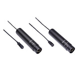 Movo LV4 Dual XLR Lavalier Interview Kit with Omnidirectional and Cardioid Microphones, Lapel Clips and Windscreens
