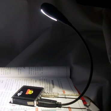 Hanerdun Bright LED USB Lamp Light Reading Lamp For Laptop Flexible Neck Black