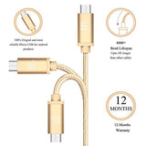 LAX Gadgets Durable Nylon Braided Tangle Free 2.0 Micro USB Android Charging and data Sync Cable  for Samsung, HTC, Motorola, Nokia, Kindle, MP3, Tablet and more[10 Feet-Gold]