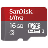 SanDisk Ultra 16GB UHS-I/Class 10 Micro SDHC Memory Card With Adapter- SDSDQUAN-016G-G4A [Old Version]