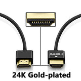 PERLESMITH 2-Pack 10 Feet Ultra-Slim HDMI Cables 3D & 4K Rated with Ethernet - Bonus a Right Angle Adapter and 3 PCS Cable Tie