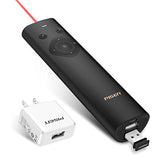 Wireless Presenter Mouse, Pisen RF 2.4GHz Laser Pointer Presenter, Rechargebale Presentation Remote PPT Clicker for Powerpoint Google Slides, Air Mouse Remote Controller for Windows, Mac OS and More