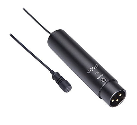 Movo LV4 Dual XLR Lavalier Interview Kit with Omnidirectional and Cardioid Microphones, Lapel Clips and Windscreens