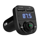 LIHAN Handsfree Car Charger,Bluetooth FM Transmitter&Music adapter,3.1A Dual USB Port Charger compatible for Apple iphone,Samsung Galaxy,LG,HTC,etc
