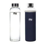 MIU COLOR 18.5 oz Glass Water Bottle - Eco-friendly Shatter Resistant Borosilicate Glass Bottle, BPA, PVC and Lead Free, Portable with Nylon Sleeve