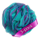 Loofah Bath Sponge Set of 3 different colors (70 gram each) by à la paix- X Large Mesh Shower Pouf Exfoliates to Silky Skin & Beauty