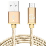 LAX Gadgets Durable Nylon Braided Tangle Free 2.0 Micro USB Android Charging and data Sync Cable  for Samsung, HTC, Motorola, Nokia, Kindle, MP3, Tablet and more[10 Feet-Gold]