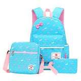 Moonwind Polka Dot 3pcs Kids Book Bag School Backpack Handbag Purse Girls Teen