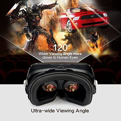More Lighter More Comfort - ETVR Upgraded 3D VR Virtual Reality Headset Immersive Large Screen Experience VR Headset Fit For iPhone 7s/7/6s/6 Plus/LG/Samsung Galaxy etc Smartphones (4.5-6.2 Inches)