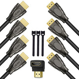 PERLESMITH 2-Pack 10 Feet Ultra-Slim HDMI Cables 3D & 4K Rated with Ethernet - Bonus a Right Angle Adapter and 3 PCS Cable Tie