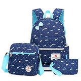 Moonwind Polka Dot 3pcs Kids Book Bag School Backpack Handbag Purse Girls Teen