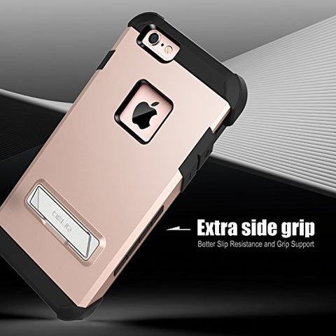 OBLIQ iPhone 6S Plus Case, [Skyline Advance][Rose Gold] with Magnetic Kickstand Dual Layered Soft Interior Exact Fit Hard Protection Case for iPhone 6S Plus (2015) & iPhone 6 Plus (2014)