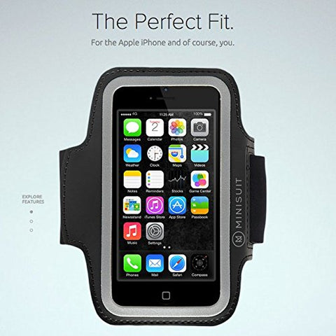 Minisuit Sporty Armband Key Holder for iPhone 7, 6s, 6 Black