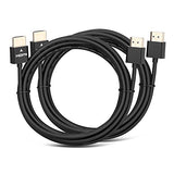 PERLESMITH 2-Pack 10 Feet Ultra-Slim HDMI Cables 3D & 4K Rated with Ethernet - Bonus a Right Angle Adapter and 3 PCS Cable Tie
