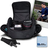 Large Digital Camera / Video Padded Carrying Bag / Case for Nikon, Sony, Pentax, Olympus Panasonic, Samsung, and Canon DSLR Cameras + eCostConnection Microfiber Cloth