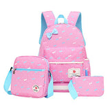 Moonwind Polka Dot 3pcs Kids Book Bag School Backpack Handbag Purse Girls Teen