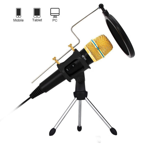 Professional Condenser Microphone Recording with Stand for PC Computer iphone Phone Android Ipad Podcasting, Online Chatting Mini Microphones by XIAOKOA