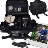 Large Digital Camera / Video Padded Carrying Bag / Case for Nikon, Sony, Pentax, Olympus Panasonic, Samsung, and Canon DSLR Cameras + eCostConnection Microfiber Cloth