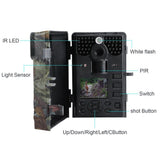 LESHP Game and Trail Camera 12MP 1080P HD With Time Lapse 65ft 120¡ã Wide Angle Infrared Night Vision 42pcs IR LEDs Waterproof IP66 2.4" LCD Screen Scouting Camera Deer Camera Digital Surveillance