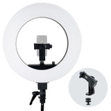 LimoStudio LED Ring Light 18-inch Diameter with Tripod Stand, Angle Adjusting Camera Holding Plate, Cell Phone Holding Clip, Color Filter Fabric Cover, Facial Beauty Photo Shooting, AGG1451V2