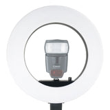 LimoStudio LED Ring Light 18-inch Diameter with Tripod Stand, Angle Adjusting Camera Holding Plate, Cell Phone Holding Clip, Color Filter Fabric Cover, Facial Beauty Photo Shooting, AGG1451V2