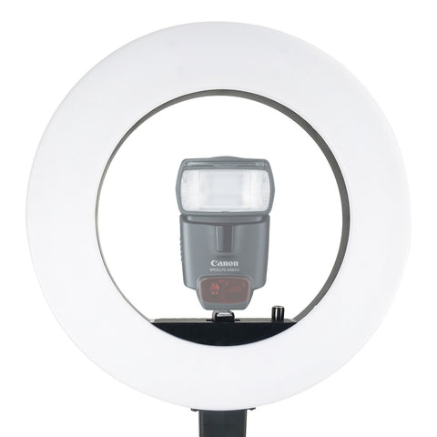 LimoStudio LED Ring Light 18-inch Diameter with Tripod Stand, Angle Adjusting Camera Holding Plate, Cell Phone Holding Clip, Color Filter Fabric Cover, Facial Beauty Photo Shooting, AGG1451V2