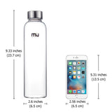 MIU COLOR 18.5 oz Glass Water Bottle - Eco-friendly Shatter Resistant Borosilicate Glass Bottle, BPA, PVC and Lead Free, Portable with Nylon Sleeve