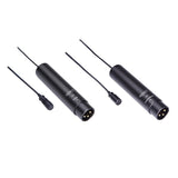 Movo LV4 Dual XLR Lavalier Interview Kit with Omnidirectional and Cardioid Microphones, Lapel Clips and Windscreens