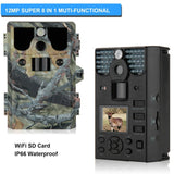 LESHP Game and Trail Camera 12MP 1080P HD With Time Lapse 65ft 120¡ã Wide Angle Infrared Night Vision 42pcs IR LEDs Waterproof IP66 2.4" LCD Screen Scouting Camera Deer Camera Digital Surveillance