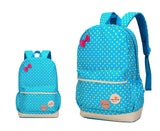 Moonwind Polka Dot 3pcs Kids Book Bag School Backpack Handbag Purse Girls Teen