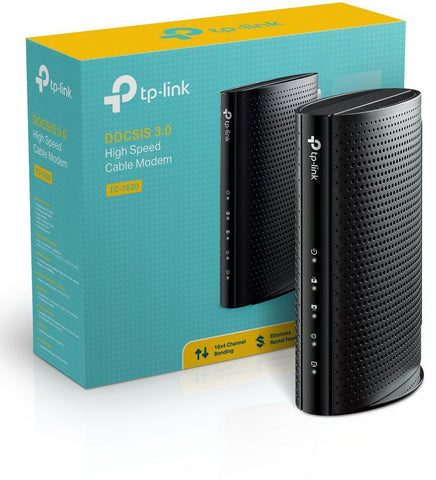 TP-Link DOCSIS 3.0 (16x4) High Speed Cable Modem | Max Download Speeds Up to 680Mbps | Certified for Comcast XFINITY, Spectrum, Cox and more (TC-7620)