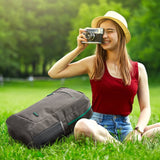 Slim Laptop Backpack, Evecase Lightweight Nylon Water Resistant Multipurpose Rucksack Backpack With Headphone Port fits up to 15.6 Inch Macbook Chromebook Notebook Computer - Black