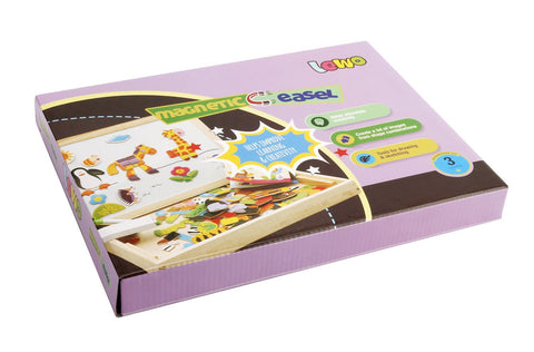 Lewo Wooden Educational Toys Magnetic Art Easel Animals Puzzle Games for Kids