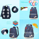Moonwind Polka Dot 3pcs Kids Book Bag School Backpack Handbag Purse Girls Teen