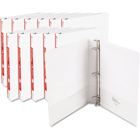 Office Impressions Round-Ring Vinyl View Binders, White, 1