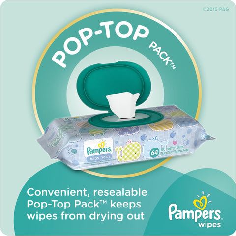 Pampers Baby Fresh Baby Wipes, Refills, 9 packs of 72 (648 count)
