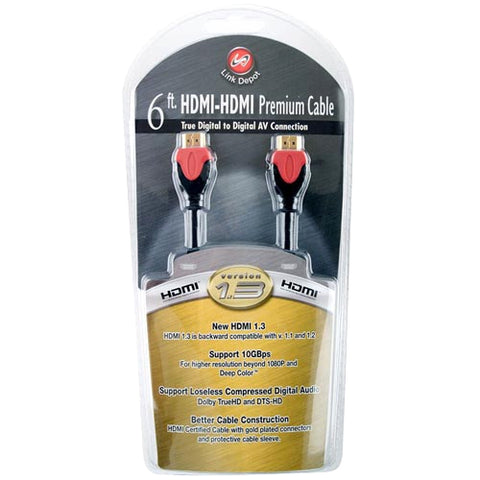 Link Depot Gold-Plated High-Speed HDMI Cable 1'/6'/10'/15'/25'