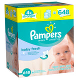 Pampers Baby Fresh Baby Wipes, Refills, 9 packs of 72 (648 count)